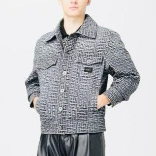 Men Premium Monogram Jacquard Jacket