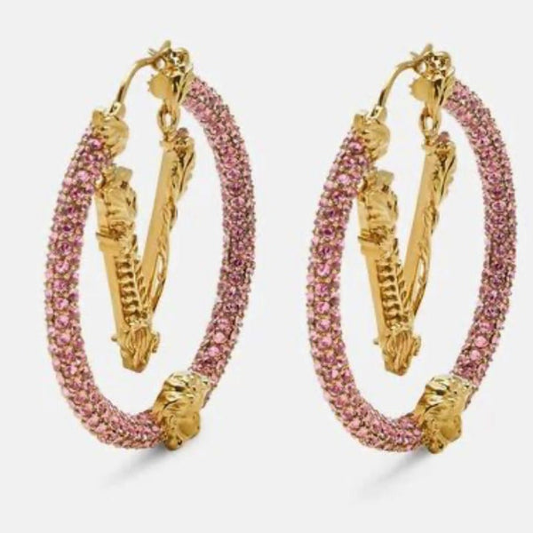 Premium Virtus Crystal Embellished Hoop Earrings