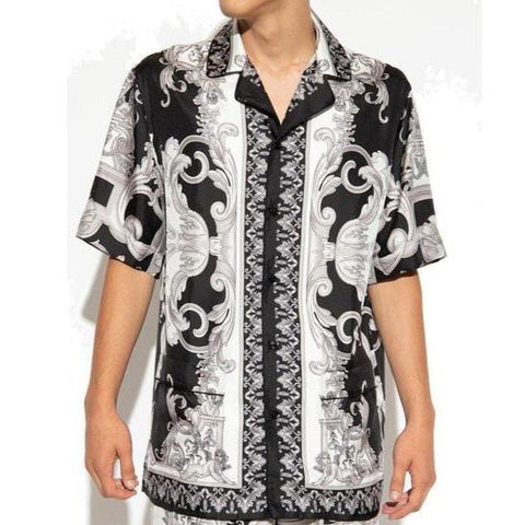 Silver Baroque Drop Shoulder Shirt For Men