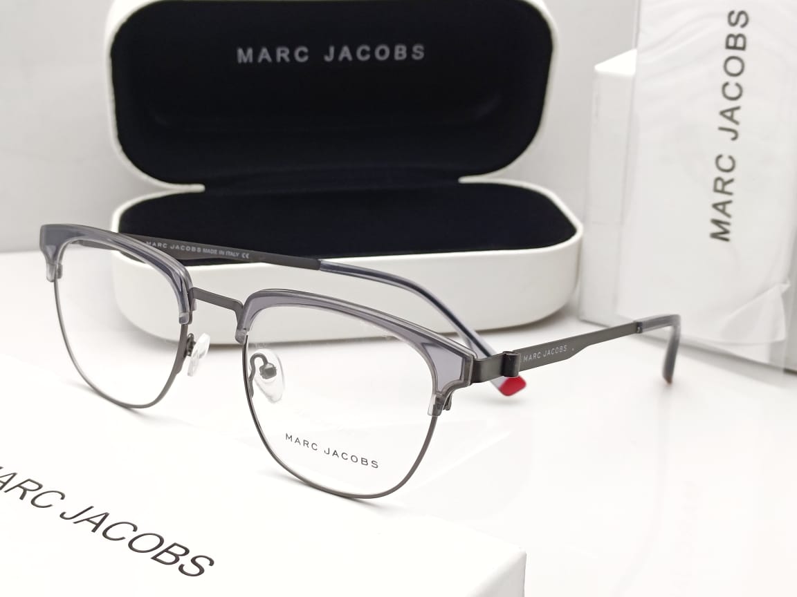 Unisex Logo Engraved Metal Arms Eyeglasses