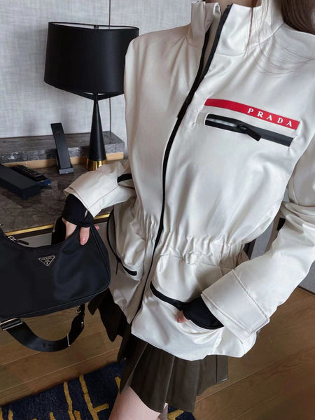 Women Exclusive Zip-Up Jacket In Cream