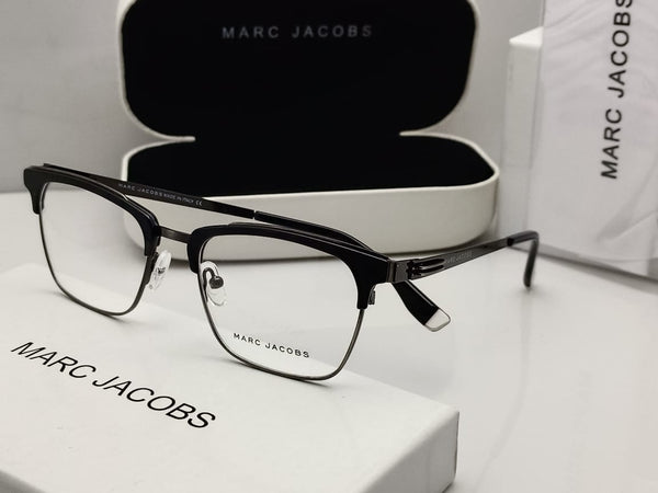 Unisex Logo Engraved Metal Arms Eyeglasses