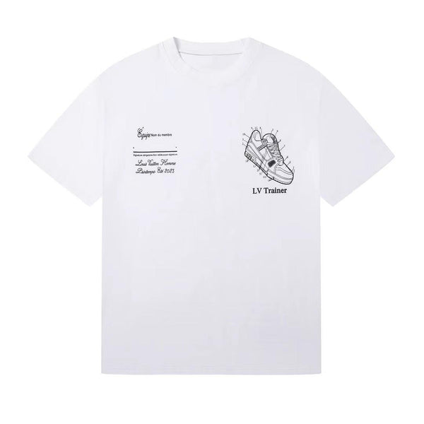 Trainers Pattern Logo Effect Drop Shoulder T-Shirt