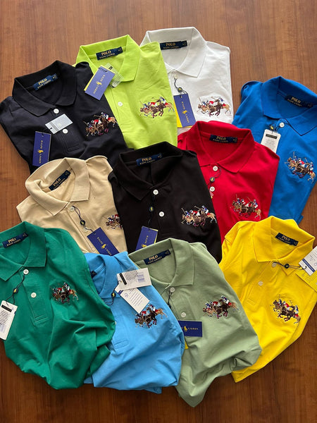 Custom Slim-Fit Triple Pony Polo Shirt