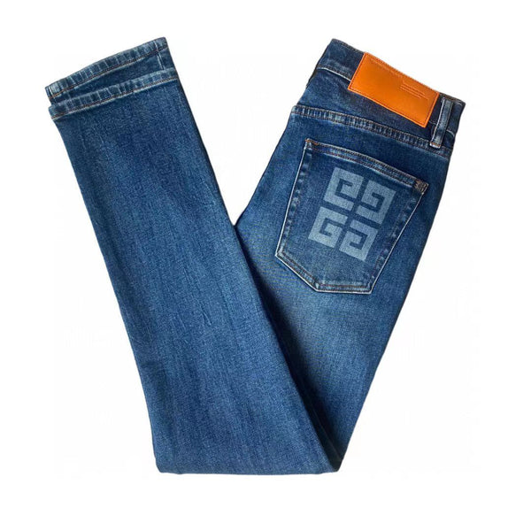 Men Rough Design Stretchable Denim