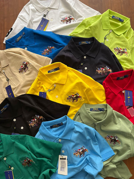 Custom Slim-Fit Triple Pony Polo Shirt