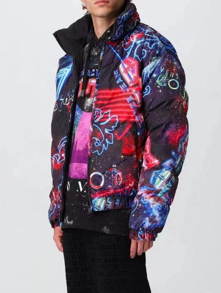 Luxury Motif-Print Reversible Jacket