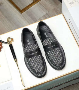 Men Branded Oblique Jacquard Loafers