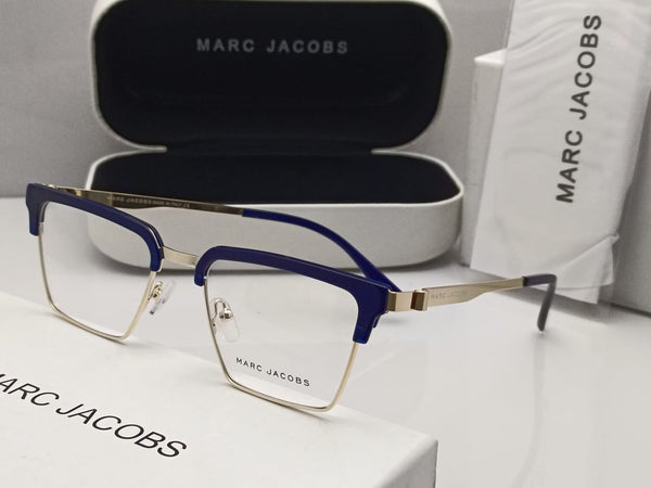 Unisex Logo Engraved Metal Arms Eyeglasses