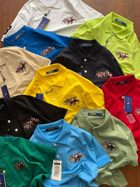 Custom Slim-Fit Triple Pony Polo Shirt