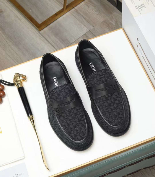 Men Branded Oblique Jacquard Loafers