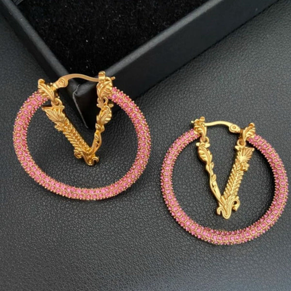 Premium Virtus Crystal Embellished Hoop Earrings