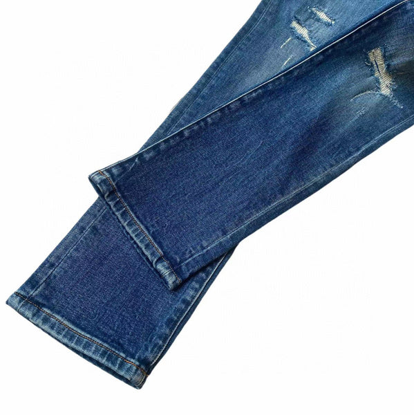 Men Rough Design Stretchable Denim