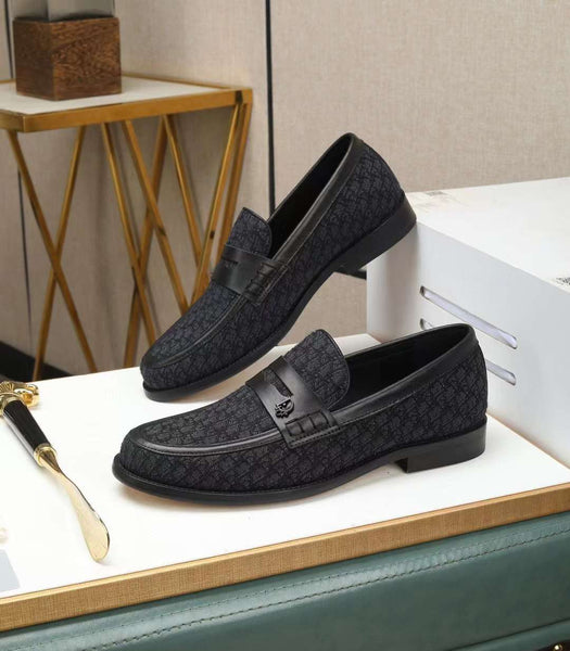 Men Branded Oblique Jacquard Loafers