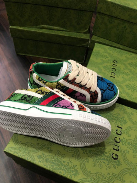 Kids Monogram Multicolor Web Sneakers