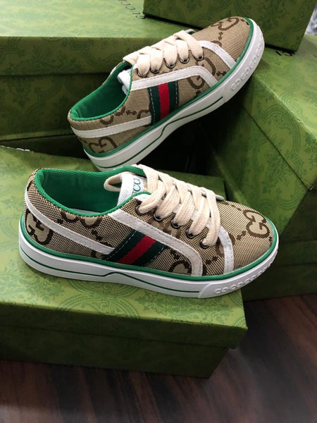 Latest All-Over Logo Printed Sneakers For Kids