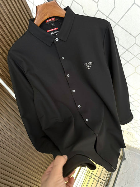 Men High Quality Logo Patched Shirt