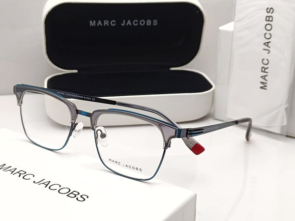 Unisex Logo Engraved Metal Arms Eyeglasses