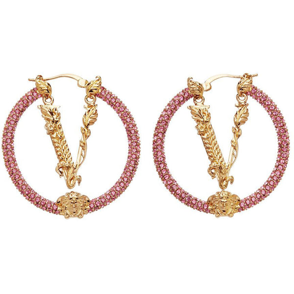 Premium Virtus Crystal Embellished Hoop Earrings