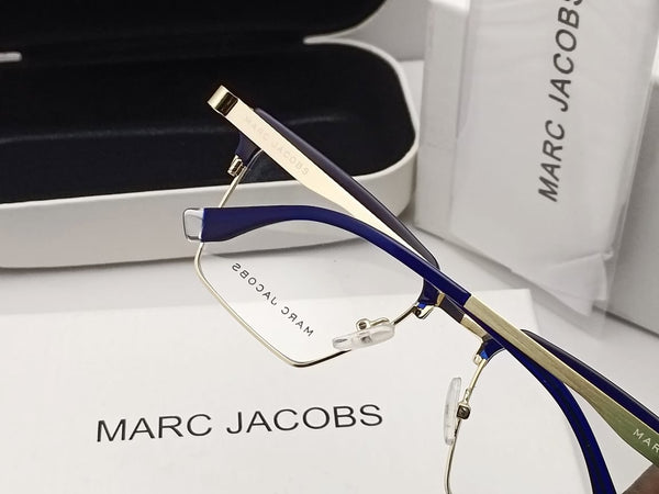 Unisex Logo Engraved Metal Arms Eyeglasses