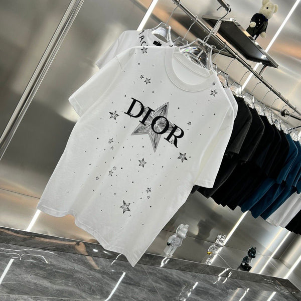 Cotton Drop Shoulder Tees With Logo Print