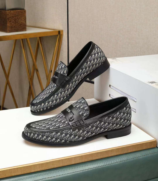 Men Branded Oblique Jacquard Loafers