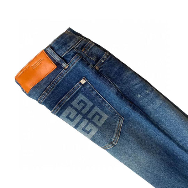 Men Rough Design Stretchable Denim