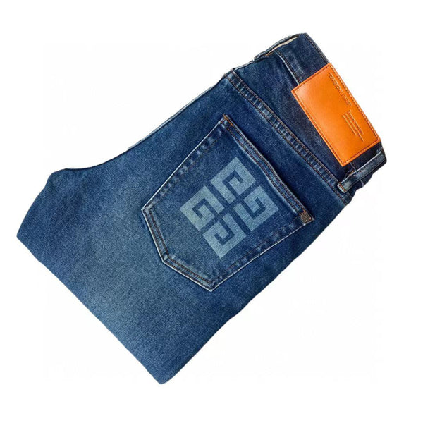 Men Rough Design Stretchable Denim