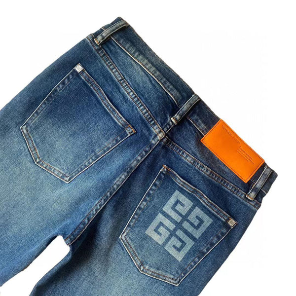 Men Rough Design Stretchable Denim