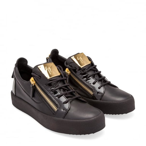 Zanotti  Gold Zip Low Top Sneakers