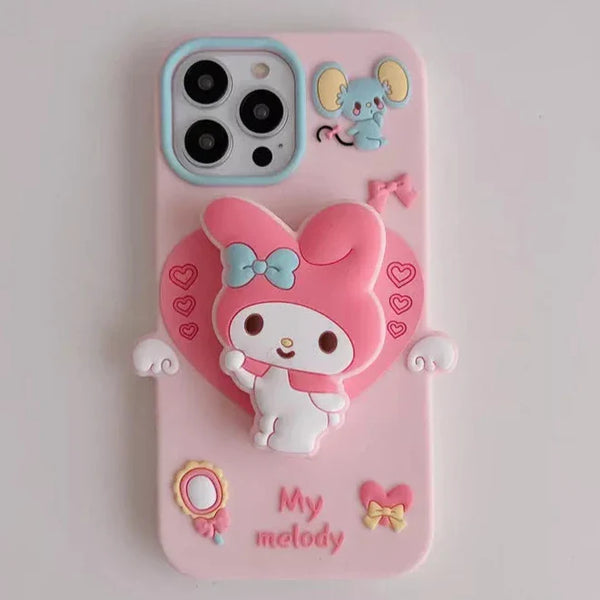 3D Cute Cartoon Silicone Back Case for iPhone 13,14,15 Series