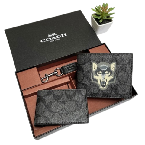 Printed Wolf  Coin Wallet