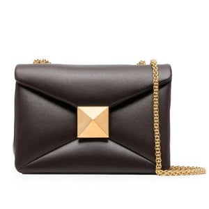 Leather One-Stud Quilted Shoulder Bag