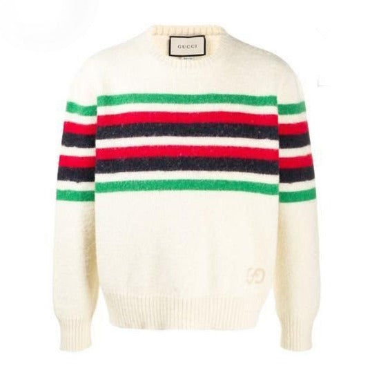 Stripe-Detail Branded Jumper For Men