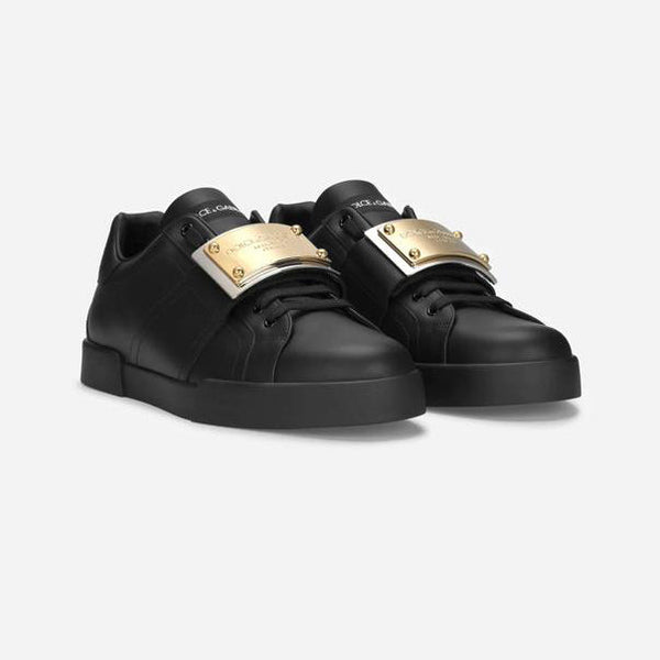 Kids Leather Portofino Buckle Sneakers