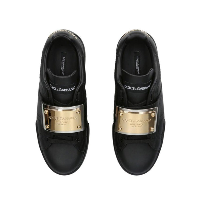 Kids Leather Portofino Buckle Sneakers