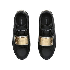 Kids Leather Portofino Buckle Sneakers