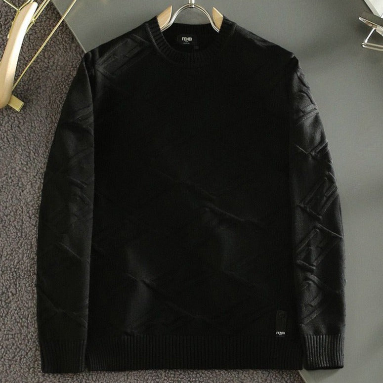 Luxury Brand Pullover With Texture Effect