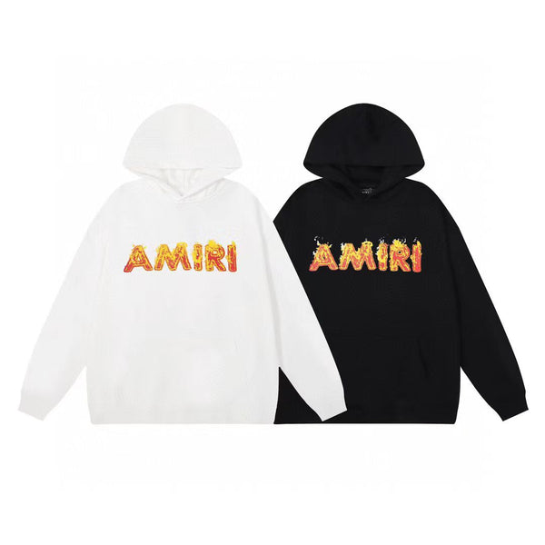 Premium Branded Fire Effect Logo Hoodie