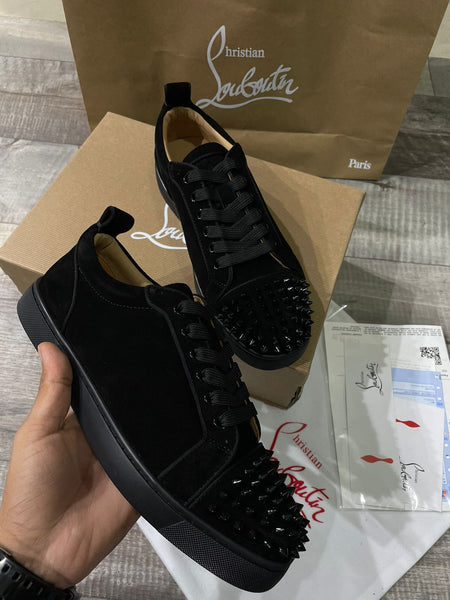 Low Top Junior Spikes Black Sneakers For Men