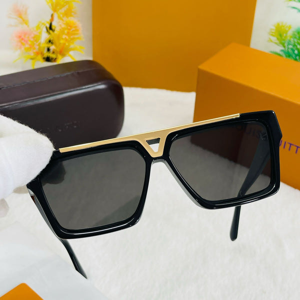 Men Premium Black Classic Square Retro Sunglasses