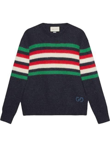 Stripe-Detail Branded Jumper For Men