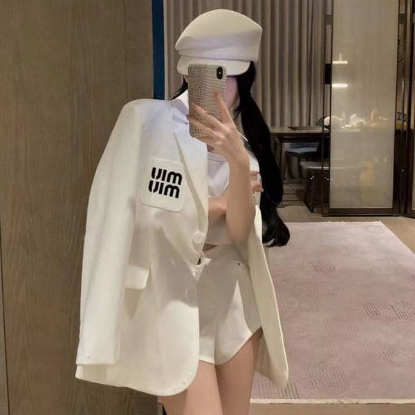 White Sleek Style Women Coat