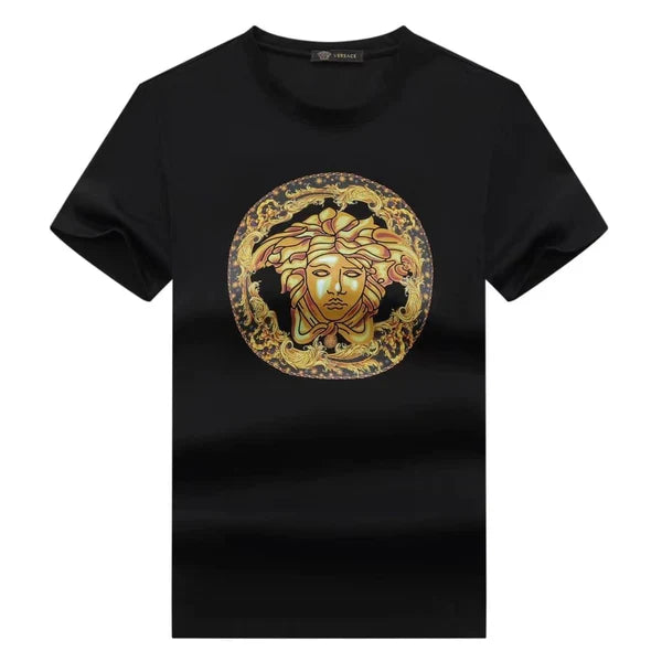 Embroidered Medusa head motif T-shirt