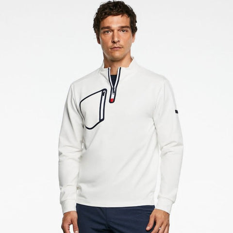 Men Designer Half-Zip Polo T-Shirt