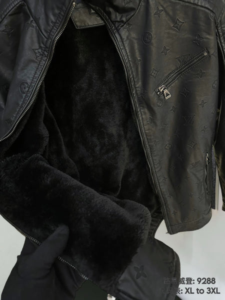 Premium Shearling Embossed Monogram Jacket