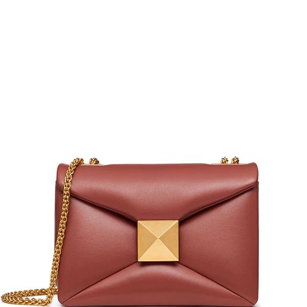 Leather One-Stud Quilted Shoulder Bag