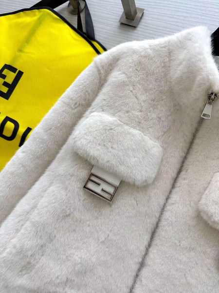 Women Premium Zip-Up Shearling Jacket