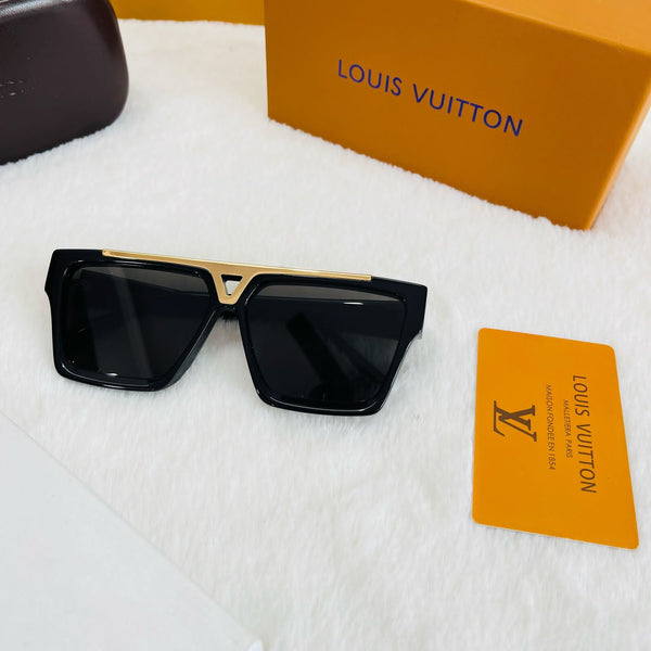 Men Premium Black Classic Square Retro Sunglasses