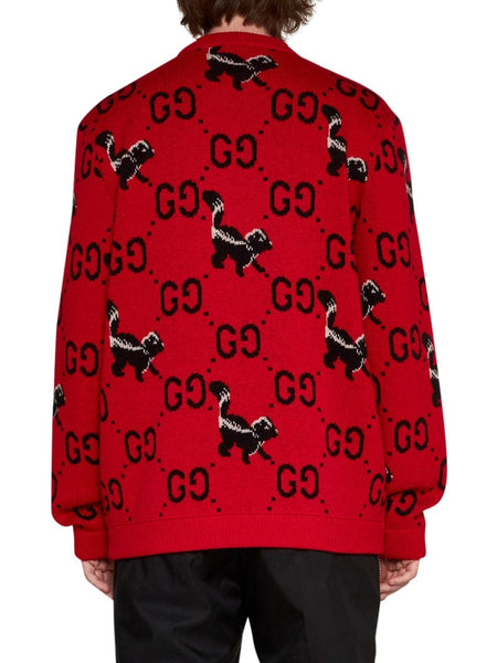 Luxury Branded Red GG Skunk Pullover